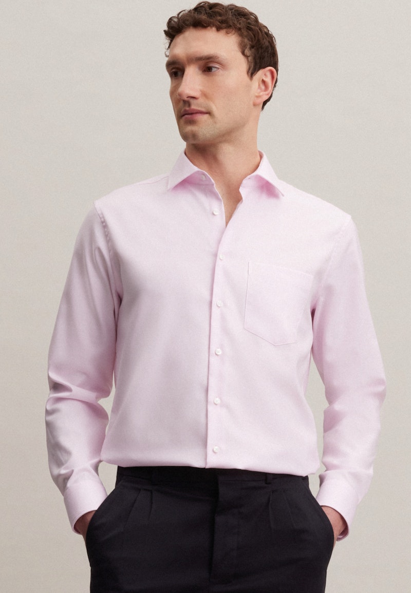 Easy-iron Twill Business Shirt in Regular with Kent-Collar