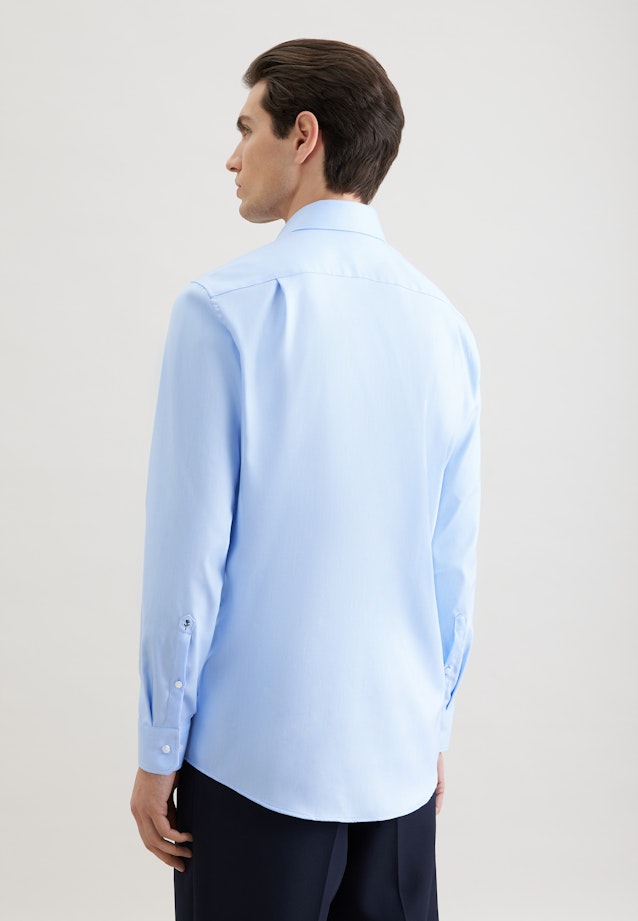 Regular Chemise d'affaires Uni in Bleu Moyen |  Seidensticker Onlineshop