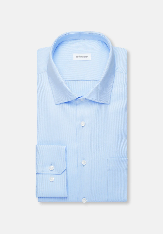 Regular Chemise d'affaires Uni dans Bleu Moyen | Boutique en ligne Seidensticker