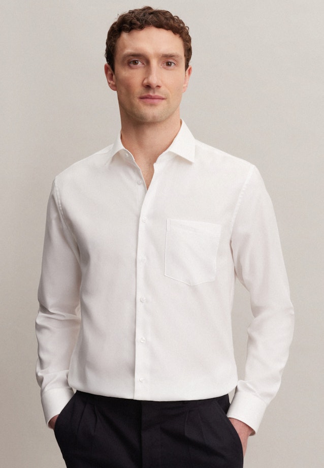 Easy-iron Twill Business Shirt in Regular with Kent-Collar in Ecru |  Seidensticker Onlineshop