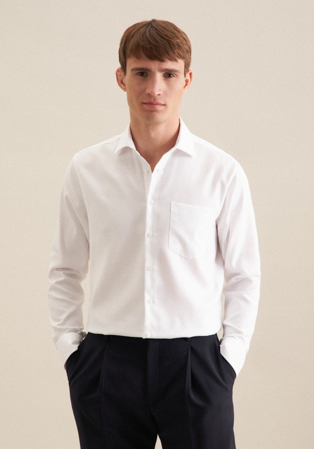 Regular Chemise d'affaires Uni in Blanc | Seidensticker Onlineshop