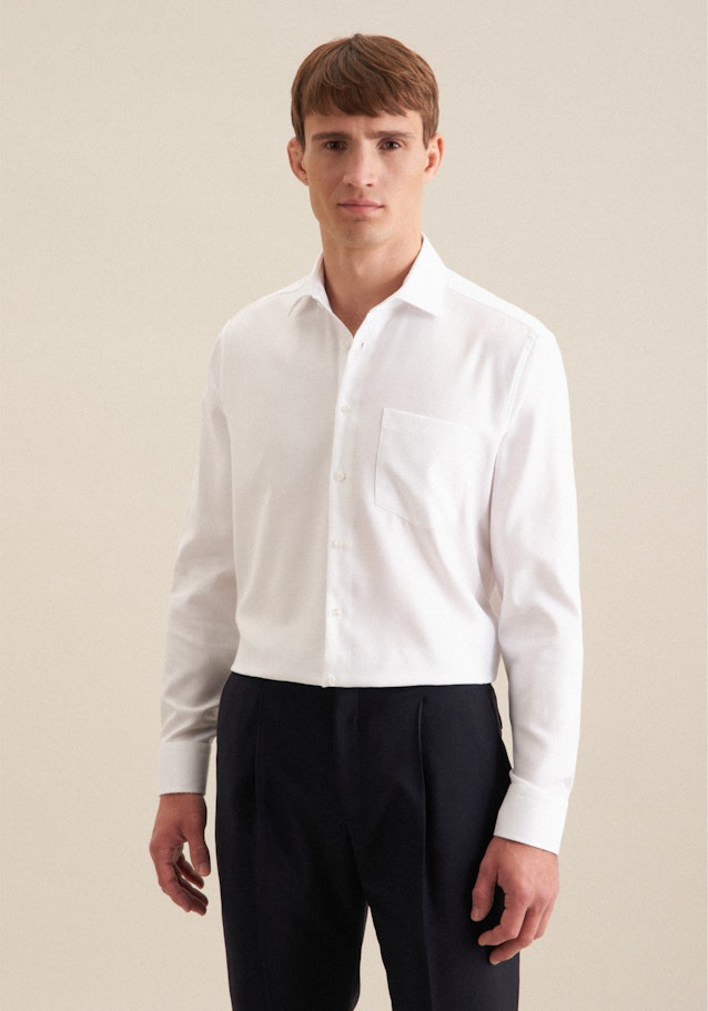 Regular Chemise d'affaires Uni in Blanc | Seidensticker Onlineshop