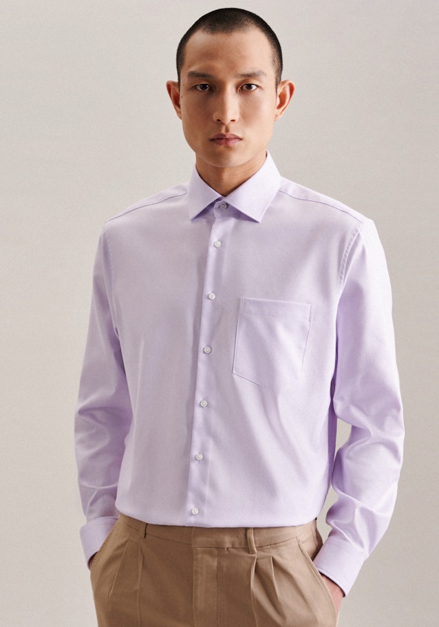 Easy-iron Twill Business Shirt in Regular with Kent-Collar in Purple | Seidensticker Onlineshop