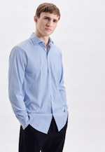 Regular Chemise performance carreaux in Bleu Clair |  Seidensticker Onlineshop