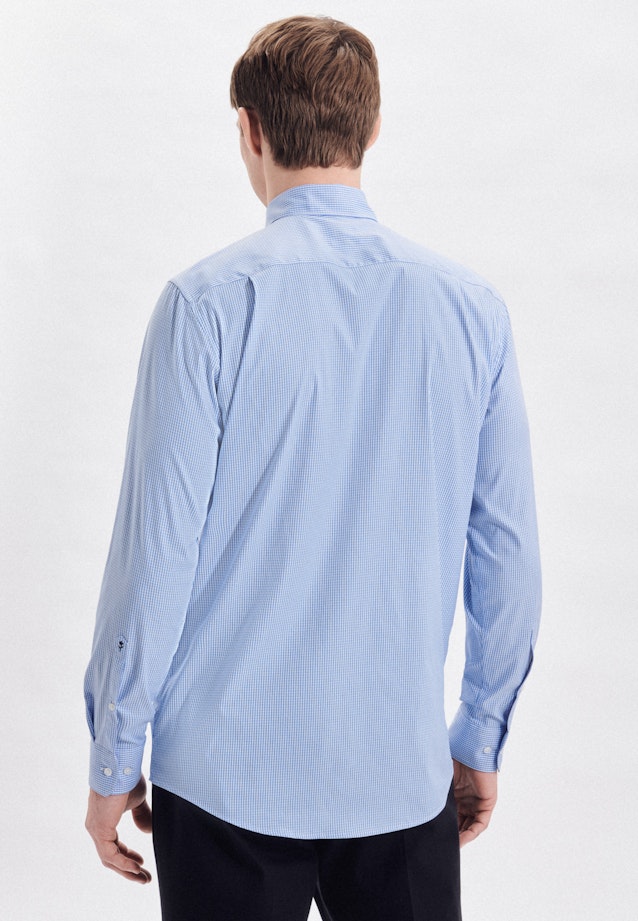 Regular Chemise performance carreaux in Bleu Clair |  Seidensticker Onlineshop