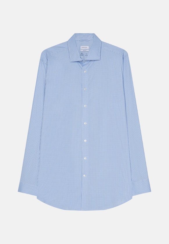 Regular Chemise performance carreaux in Bleu Clair |  Seidensticker Onlineshop