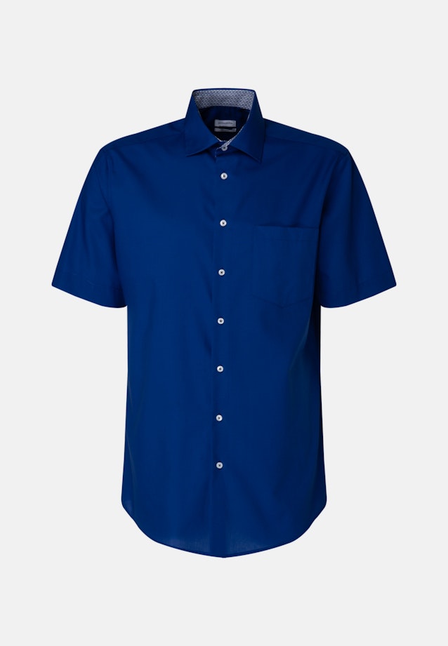 Non-iron Poplin Short sleeve Business Shirt in Regular with Kent-Collar in Medium Blue |  Seidensticker Onlineshop