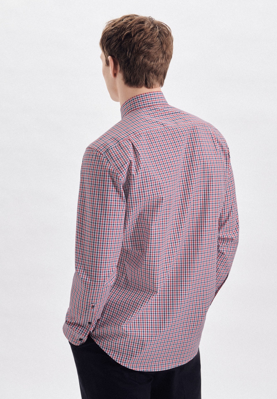 Bügelfreies Popeline Business Hemd in Regular mit Button-Down-Kragen in Rot |  Seidensticker Onlineshop