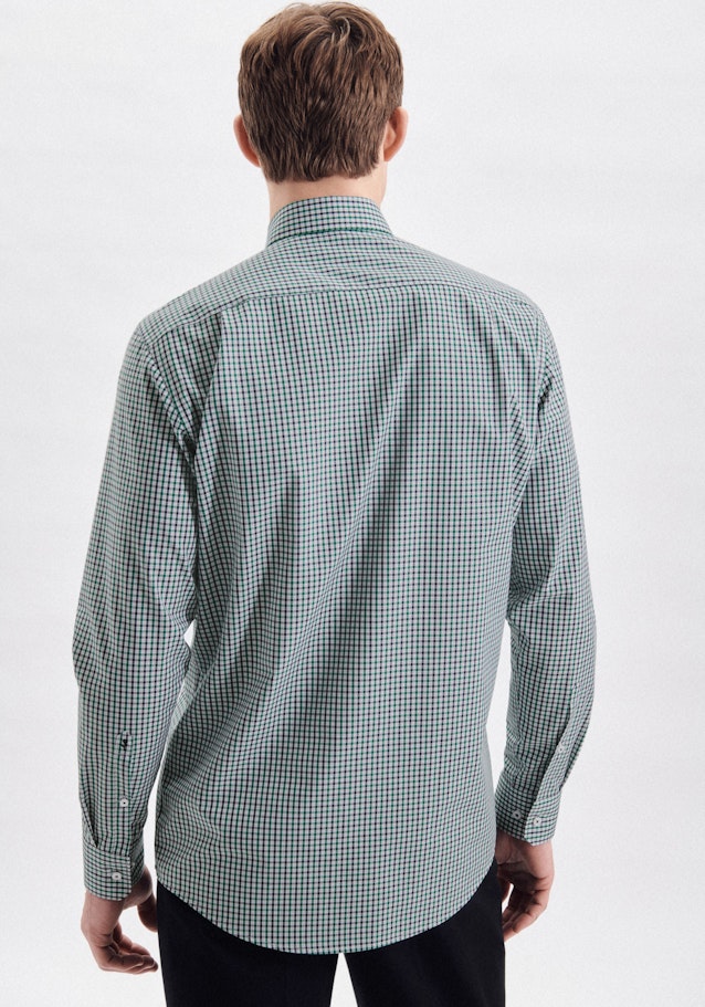 Non-iron Popeline Business overhemd in Regular with Button-Down-Kraag in Groen |  Seidensticker Onlineshop