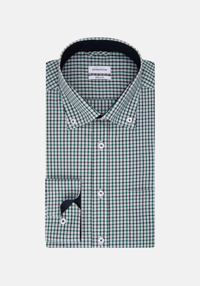 Non-iron Popeline Business overhemd in Regular with Button-Down-Kraag in Groen |  Seidensticker Onlineshop