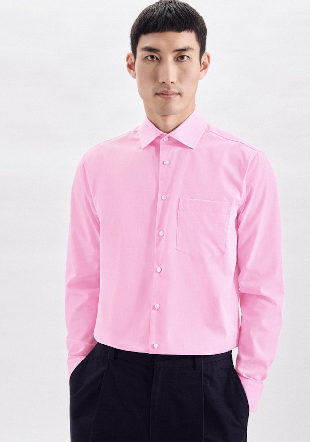 Non-iron Chambray Business overhemd in Regular with Kentkraag in Roze/Pink |  Seidensticker Onlineshop