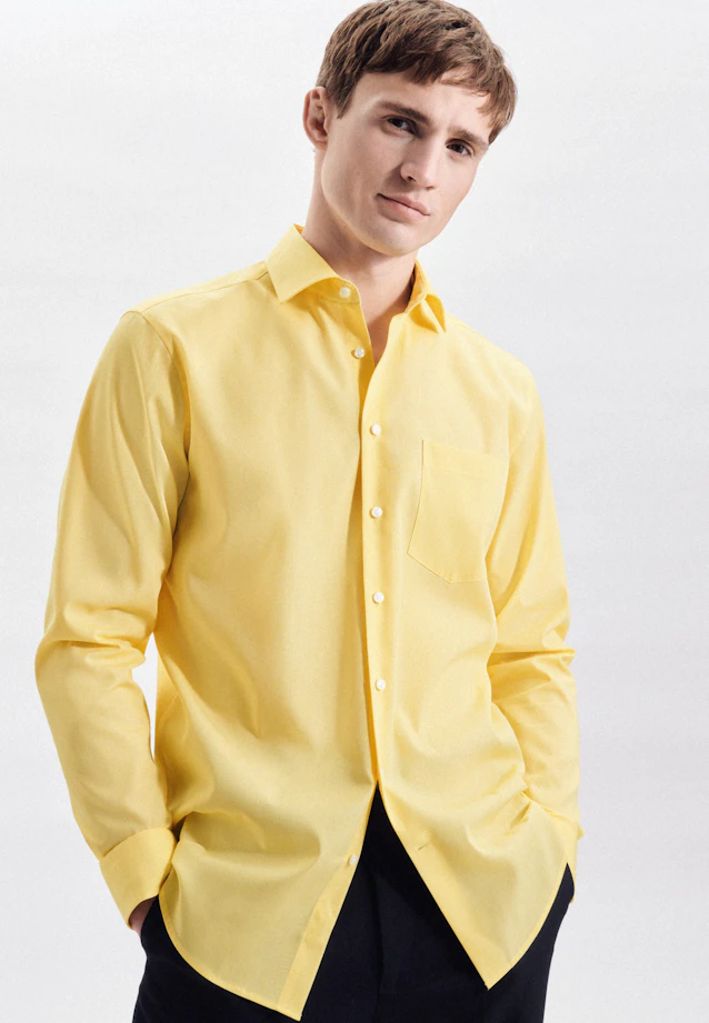 Regular Business Hemd Uni in Gelb |  Seidensticker Onlineshop