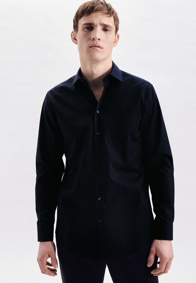 Regular Business Hemd Uni in Dunkelblau |  Seidensticker Onlineshop