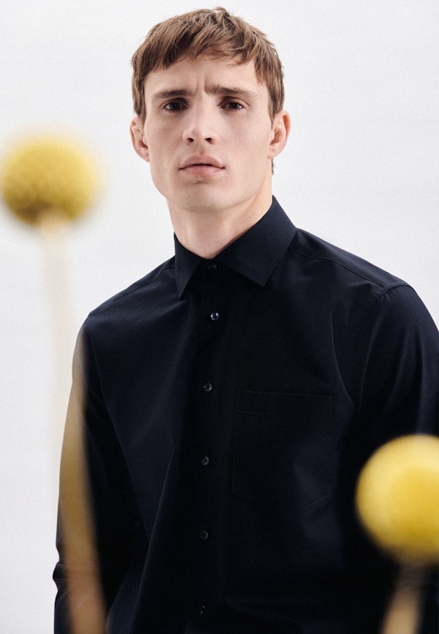 Regular Business Hemd Uni in Dunkelblau |  Seidensticker Onlineshop