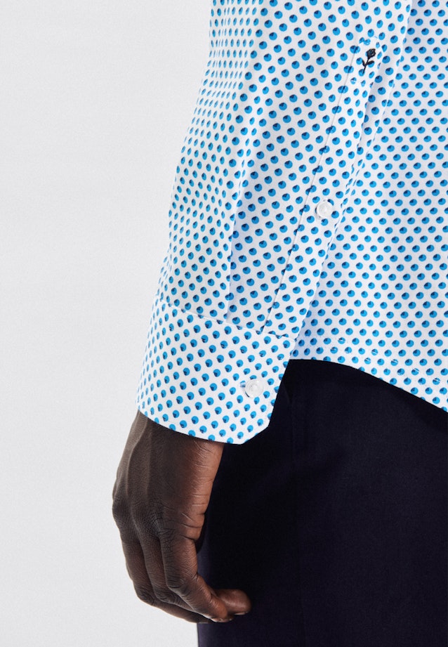 Slim Chemise performance Imprimé in Turquoise |  Seidensticker Onlineshop