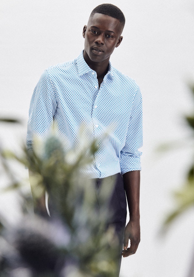 Performance shirt in Slim with Kent-Collar in Turquoise |  Seidensticker Onlineshop