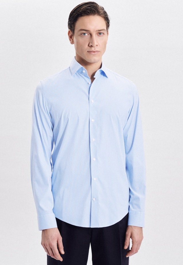 Slim Chemise performance carreaux in Bleu Clair |  Seidensticker Onlineshop