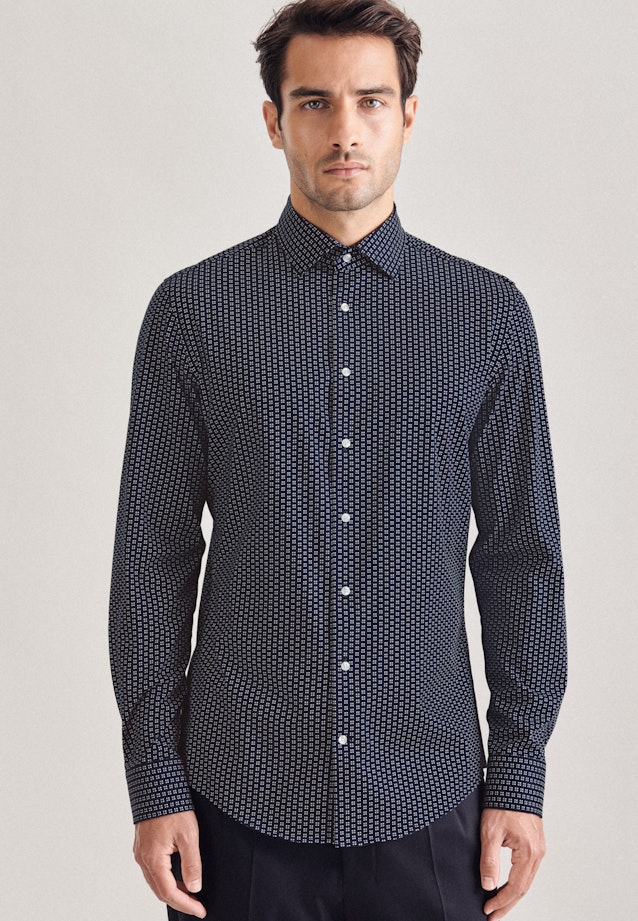 Slim Chemise performance Imprimé in Bleu Foncé |  Seidensticker Onlineshop