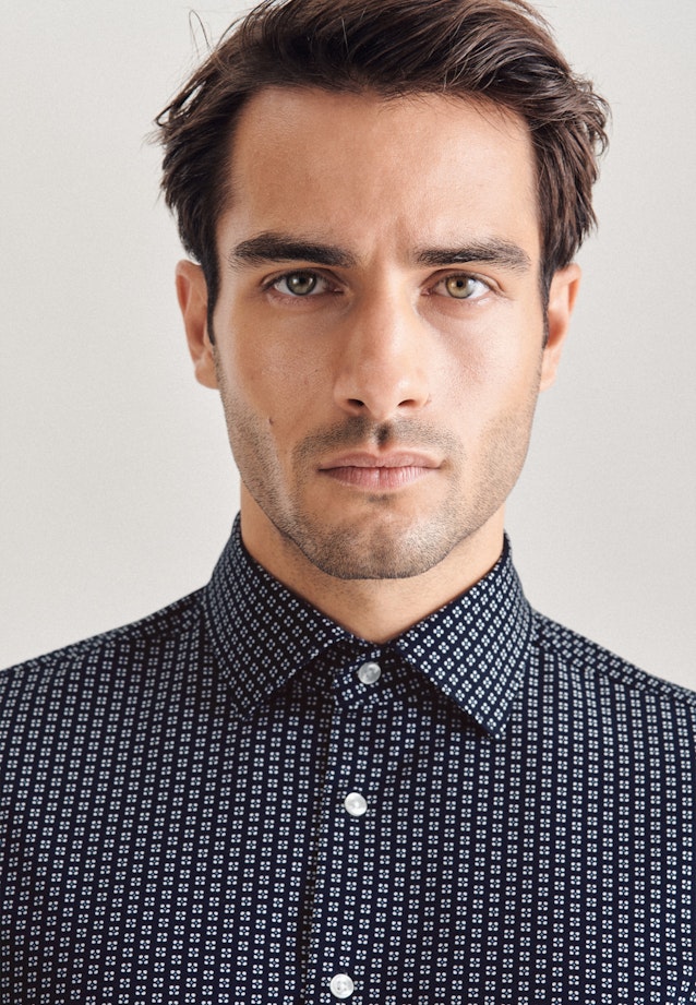 Slim Chemise performance Imprimé in Bleu Foncé |  Seidensticker Onlineshop