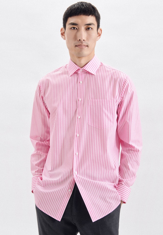 Regular Business Hemd Streifen in Rosa/Pink |  Seidensticker Onlineshop
