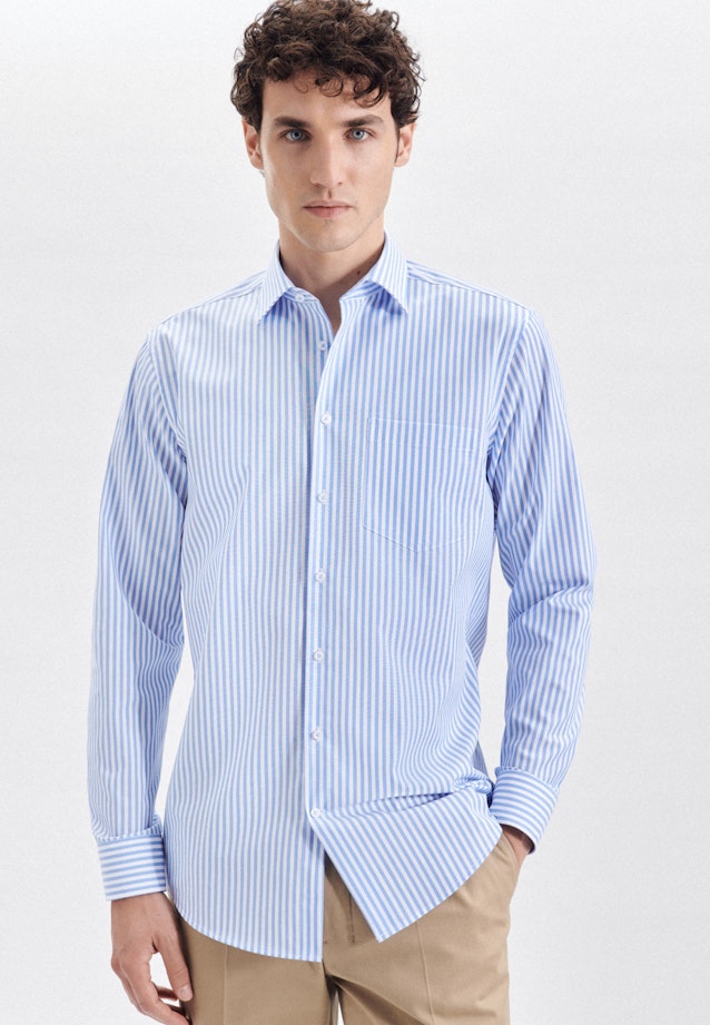 Regular Chemise d'affaires rayures in Bleu Clair |  Seidensticker Onlineshop