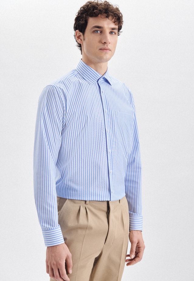 Regular Chemise d'affaires rayures in Bleu Clair |  Seidensticker Onlineshop