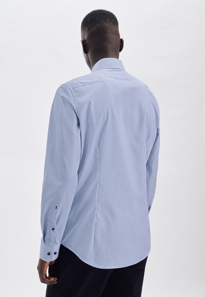 Non-iron Poplin Business Shirt in Shaped with Kent-Collar in Medium Blue | Seidensticker online shop