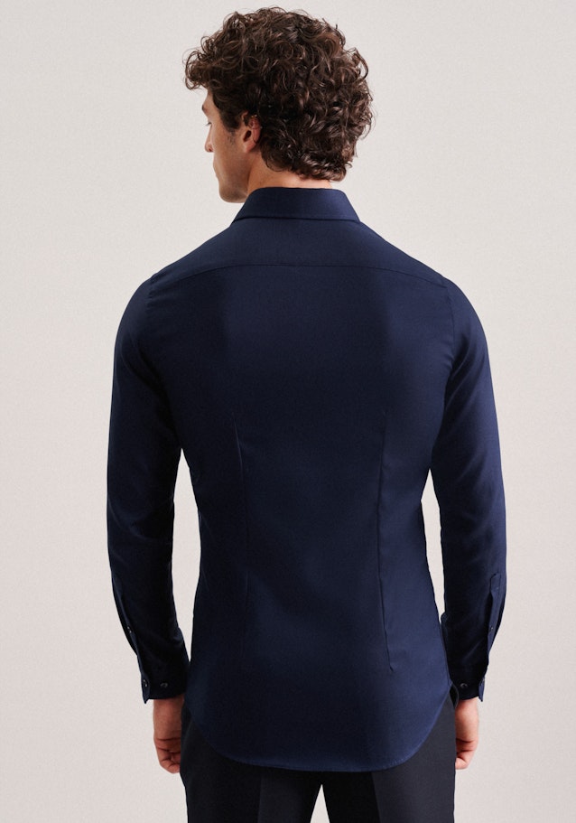 Non-iron Structure Business Shirt in X-Slim with Kent-Collar in Dark Blue | Seidensticker Onlineshop