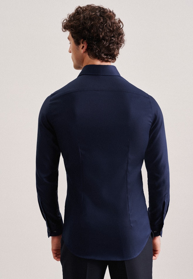 Non-iron Structure Business Shirt in X-Slim with Kent-Collar in Dark Blue | Seidensticker online shop
