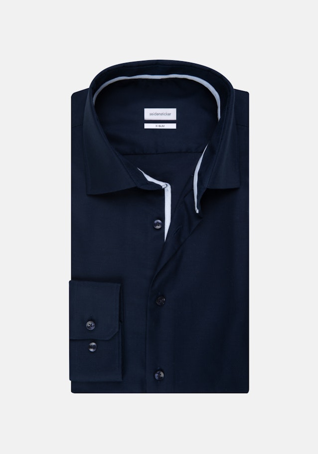 Non-iron Structure Business Shirt in X-Slim with Kent-Collar in Dark Blue |  Seidensticker Onlineshop