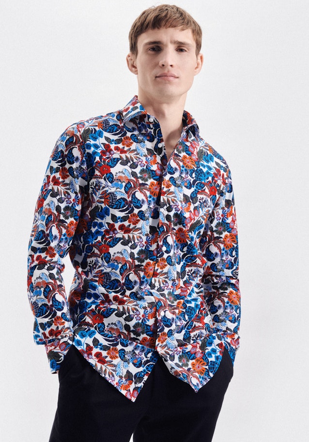 Poplin Business Shirt in Slim with Kent-Collar and extra long sleeve in Red |  Seidensticker Onlineshop