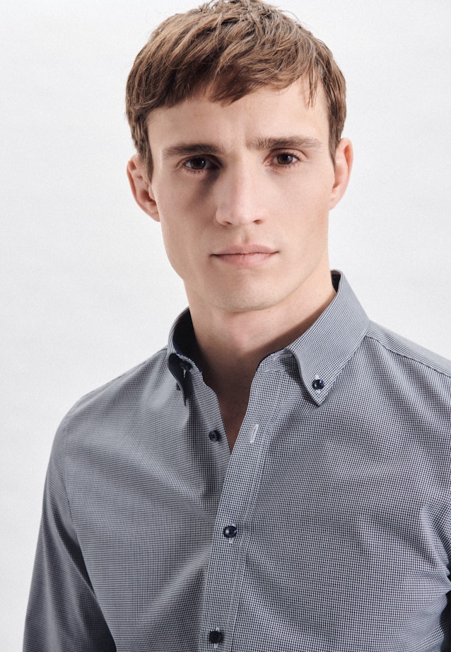 Slim Business Hemd Karo in Dunkelblau |  Seidensticker Onlineshop