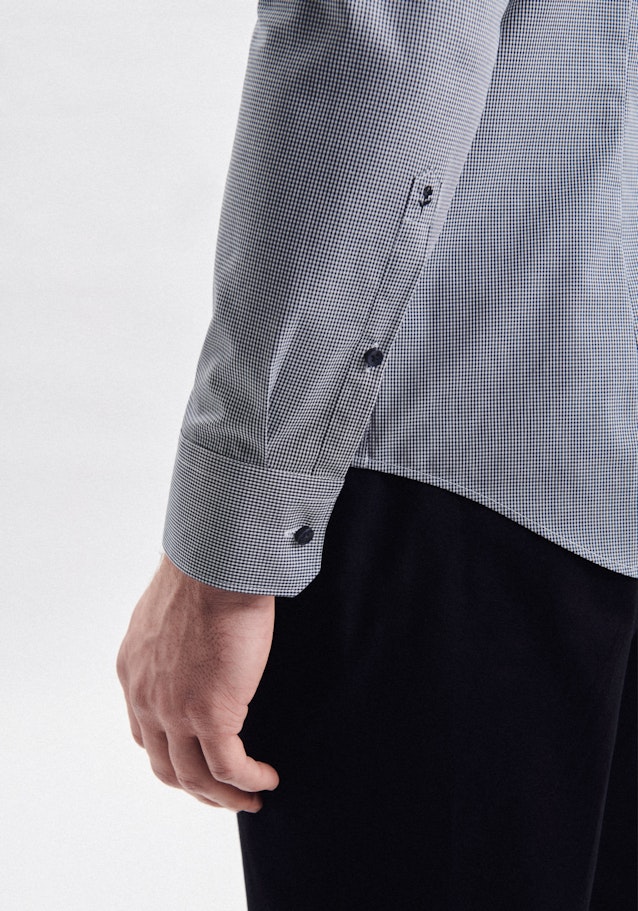 Non-iron Poplin Business Shirt in Slim with Button-Down-Collar in Dark Blue |  Seidensticker Onlineshop