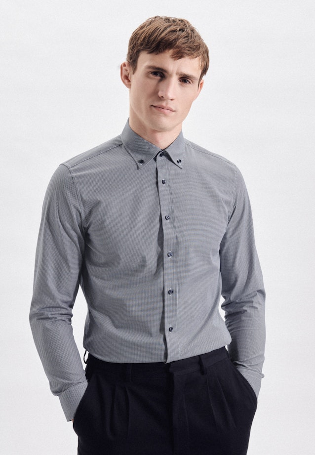 Slim Business Hemd Karo in Dunkelblau |  Seidensticker Onlineshop