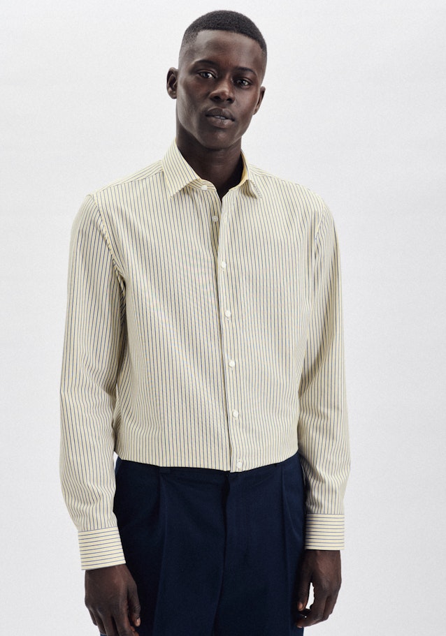 Non-iron Poplin Business Shirt in Slim with Kent-Collar in Yellow |  Seidensticker Onlineshop