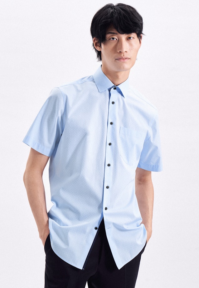 Regular Business Hemd Druck in Hellblau |  Seidensticker Onlineshop