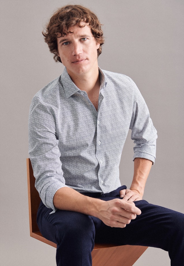 Shaped Chemise Business Imprimé in Bleu Foncé |  Seidensticker Onlineshop