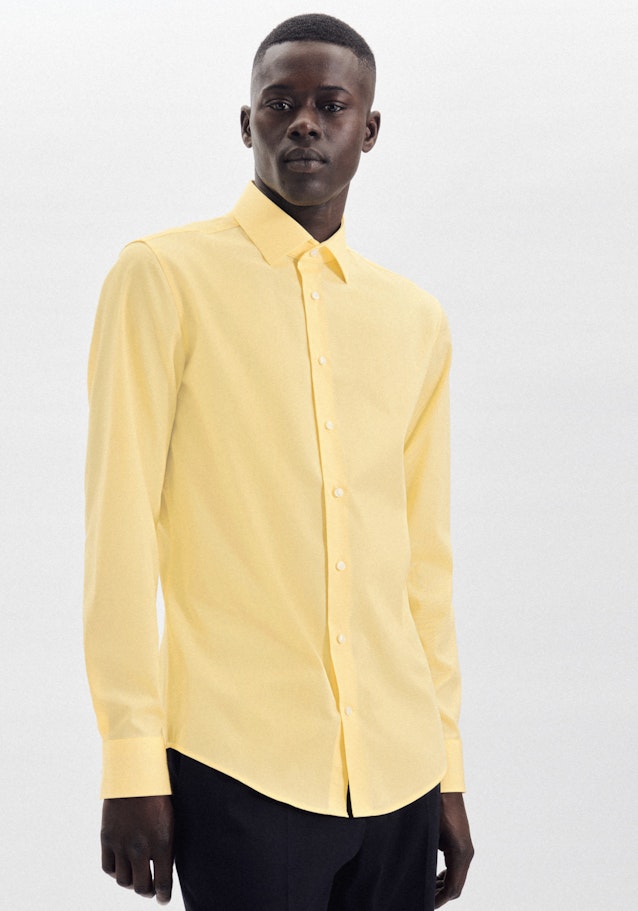 Bügelfreies Chambray Business Hemd in Slim mit Kentkragen in Gelb |  Seidensticker Onlineshop