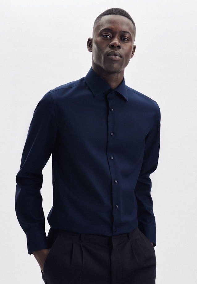 Slim Business Hemd Uni in Dunkelblau |  Seidensticker Onlineshop
