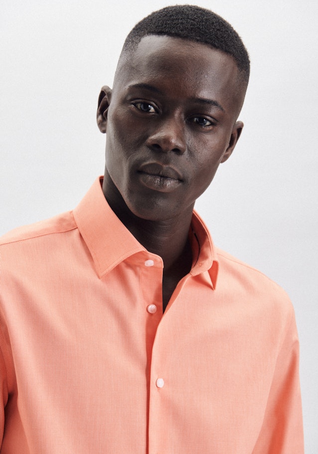Non-iron Chambray Business Shirt in Slim with Kent-Collar in Orange |  Seidensticker Onlineshop
