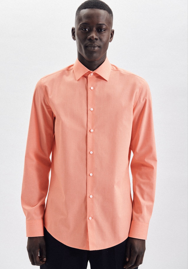 Bügelfreies Chambray Business Hemd in Slim mit Kentkragen in Orange |  Seidensticker Onlineshop