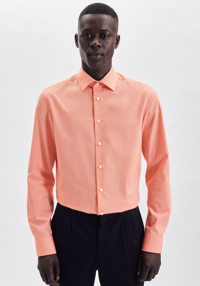 Bügelfreies Chambray Business Hemd in Slim mit Kentkragen in Orange |  Seidensticker Onlineshop