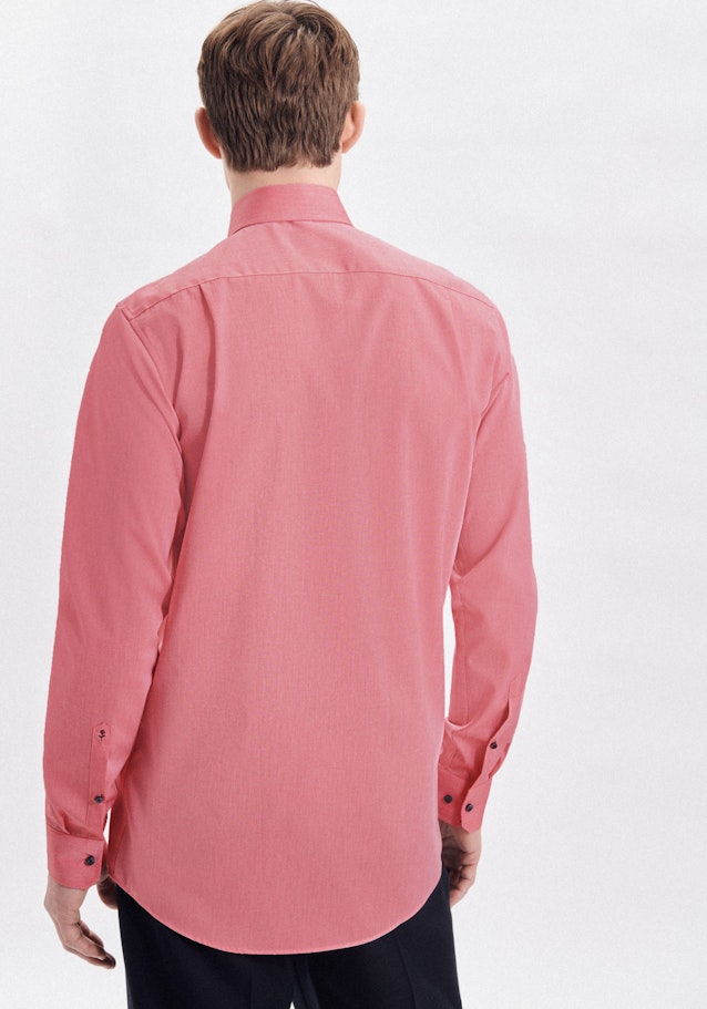 Non-iron Chambray Business overhemd in Regular with Kentkraag and extra long sleeve in Rood |  Seidensticker Onlineshop