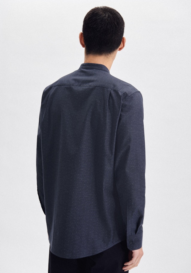 Business Shirt in Regular with Stand-Up Collar in Dark Blue | Seidensticker Onlineshop