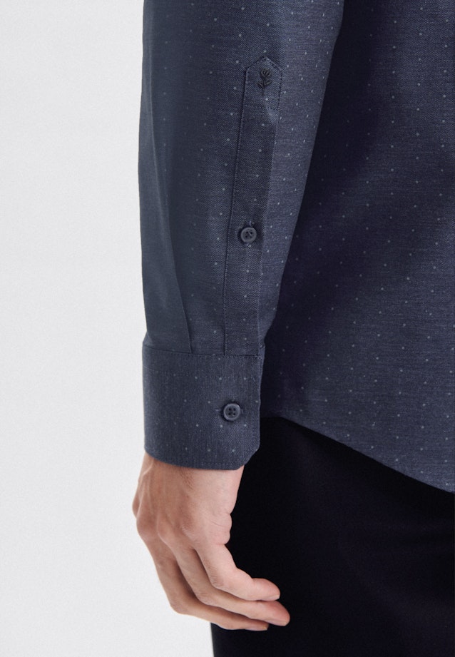 Business Shirt in Regular with Stand-Up Collar in Dark Blue |  Seidensticker Onlineshop