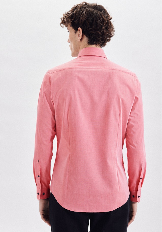 Bügelfreies Chambray Business Hemd in Slim mit Kentkragen und extra langem Arm in Rot |  Seidensticker Onlineshop
