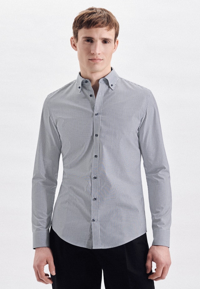 Slim Business Hemd Streifen in Dunkelblau |  Seidensticker Onlineshop