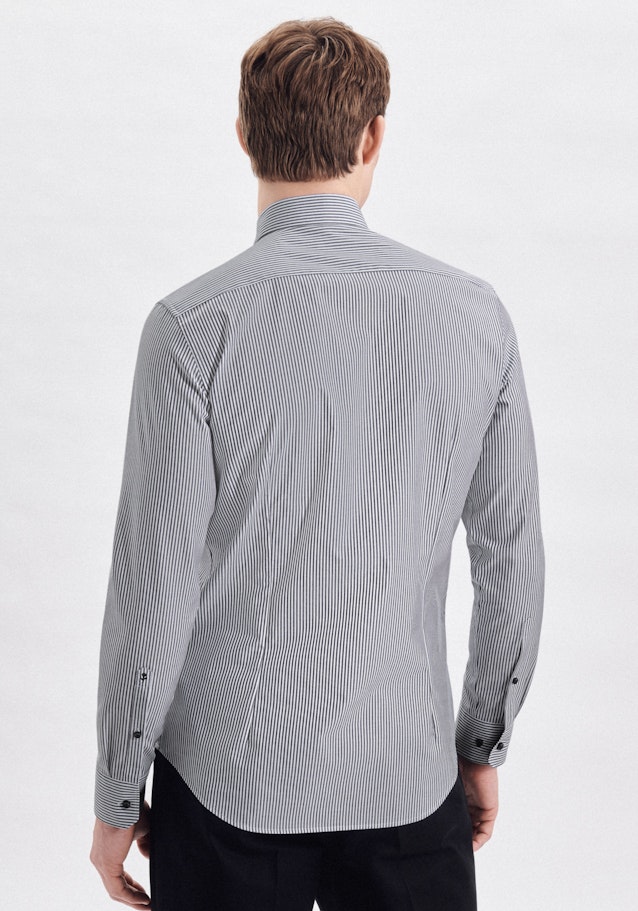 Non-iron Popeline Business overhemd in Slim with Button-Down-Kraag in Donkerblauw |  Seidensticker Onlineshop