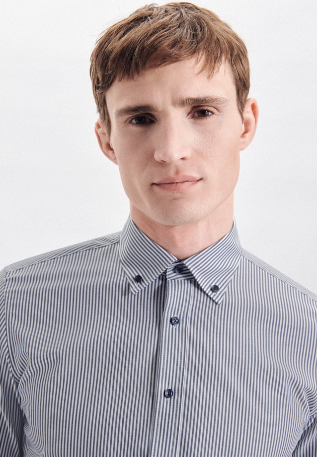 Slim Business Hemd Streifen in Dunkelblau |  Seidensticker Onlineshop