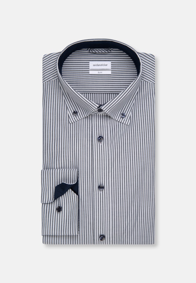 Slim Business Hemd Streifen in Dunkelblau |  Seidensticker Onlineshop